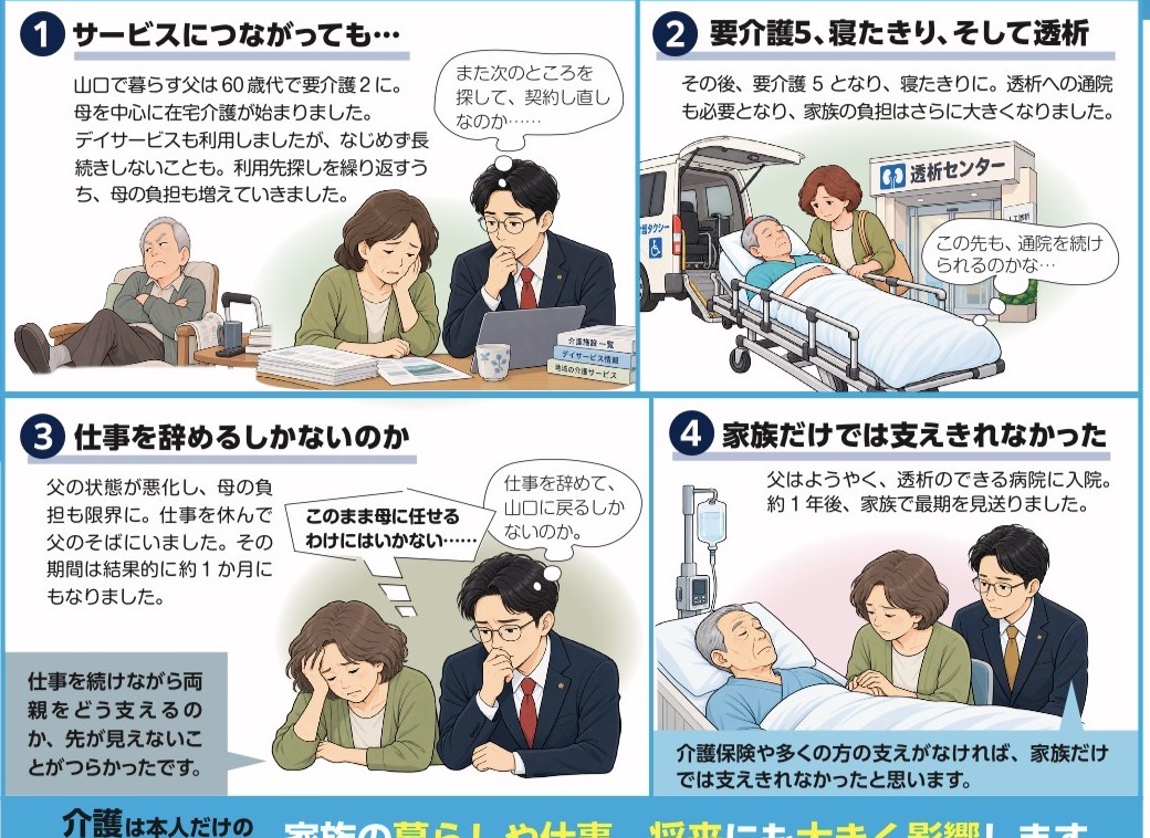 父の介護をテーマにした4コマ